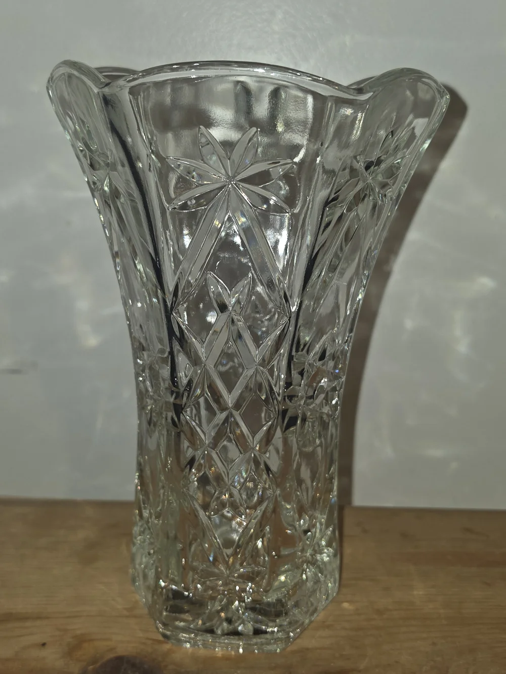 Clear Cut Glass Decorative Vase - Home Accents